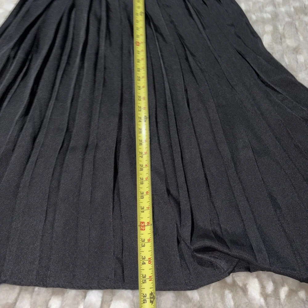 Pleated Maxi‎ Skirt Large Black Witchy Whimsical Gothic Dark Fairycore Romantic